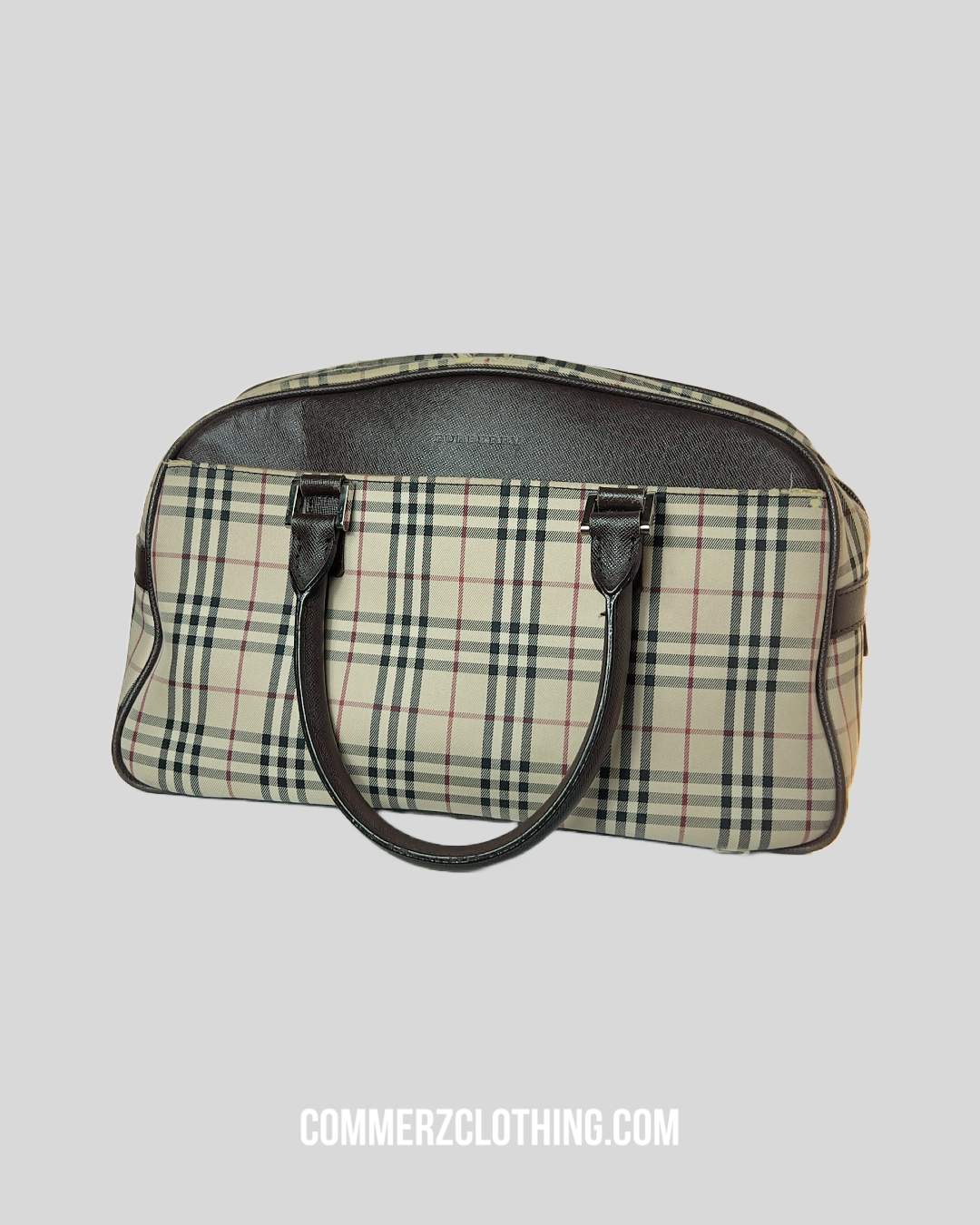 Vintage Burberry Check Beige/Braun T03 Luxus Handtasche Werbefoto