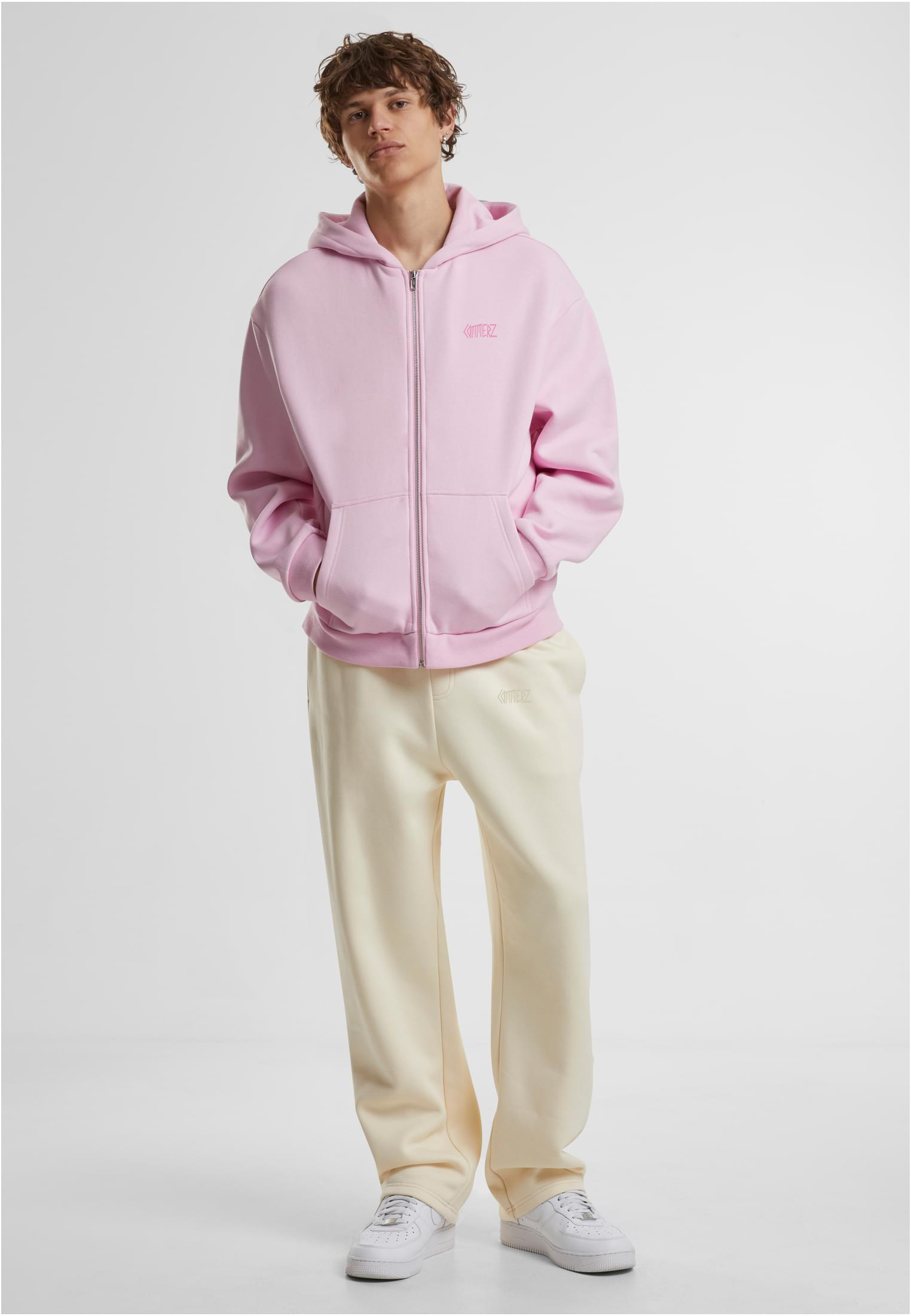 C157 Commerz Fluffy Zip Hoodie Rosa Men