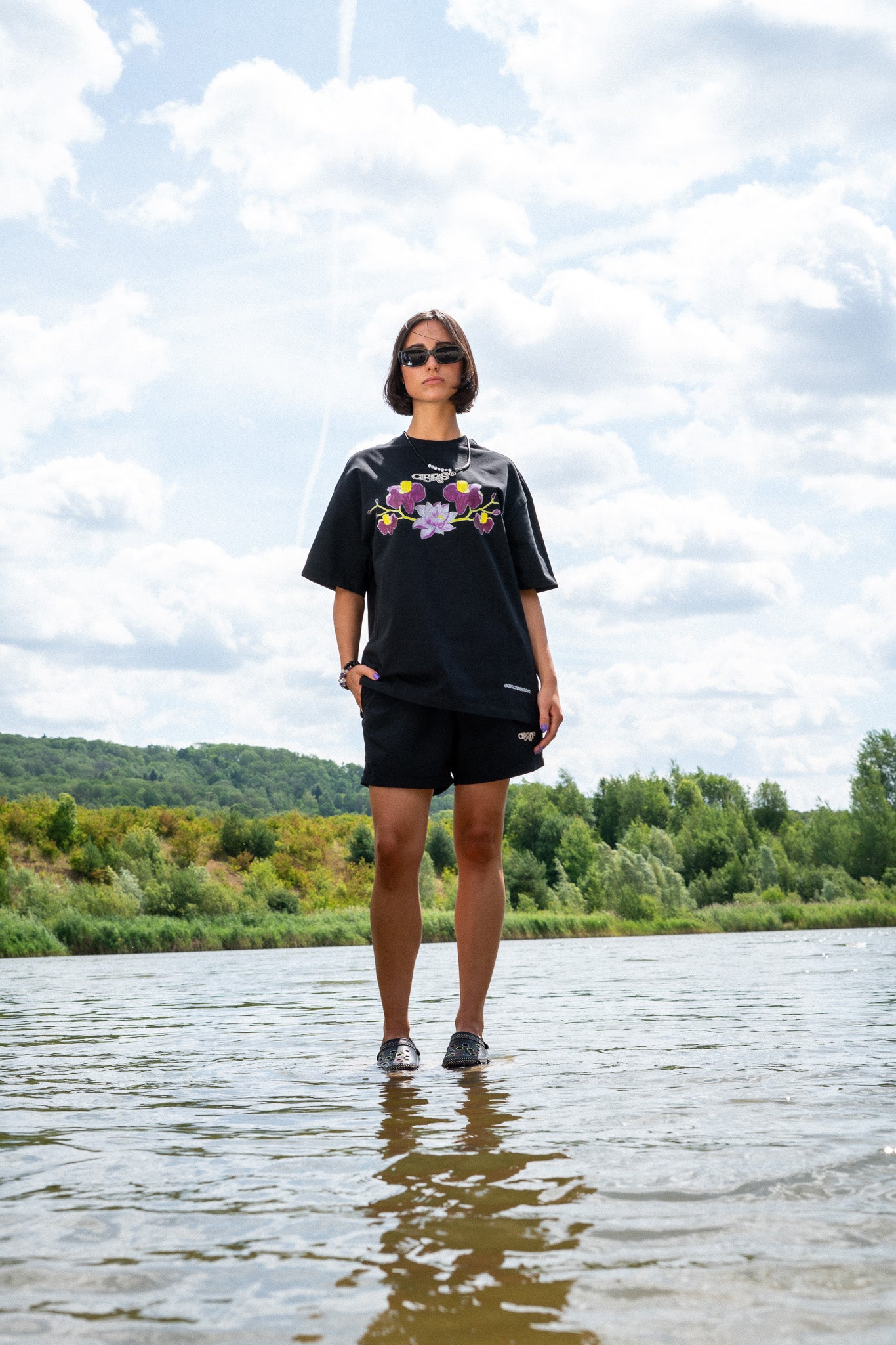 C12 FLOWER T-SHIRT BLACK