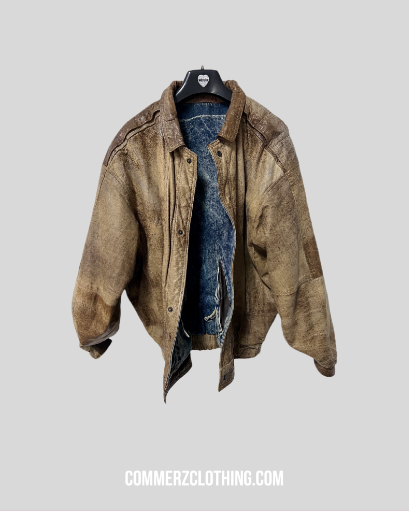 Vintage Denim x Leather Bomberjacke