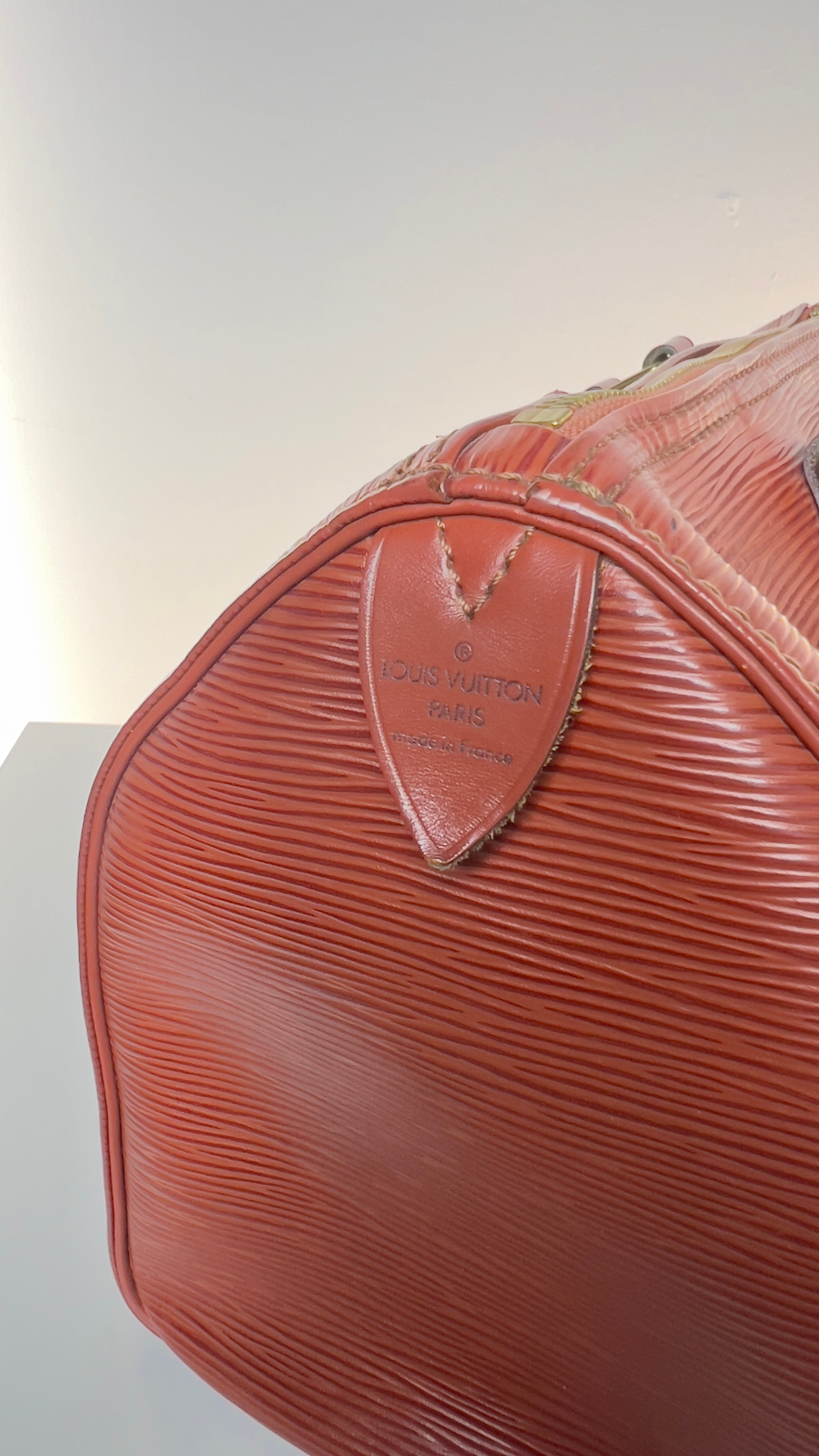 Vintage Louis Vuitton Speedy 30 Braun T12 Luxus Handtasche Imprägnierung Oberseite Luis Vuitton