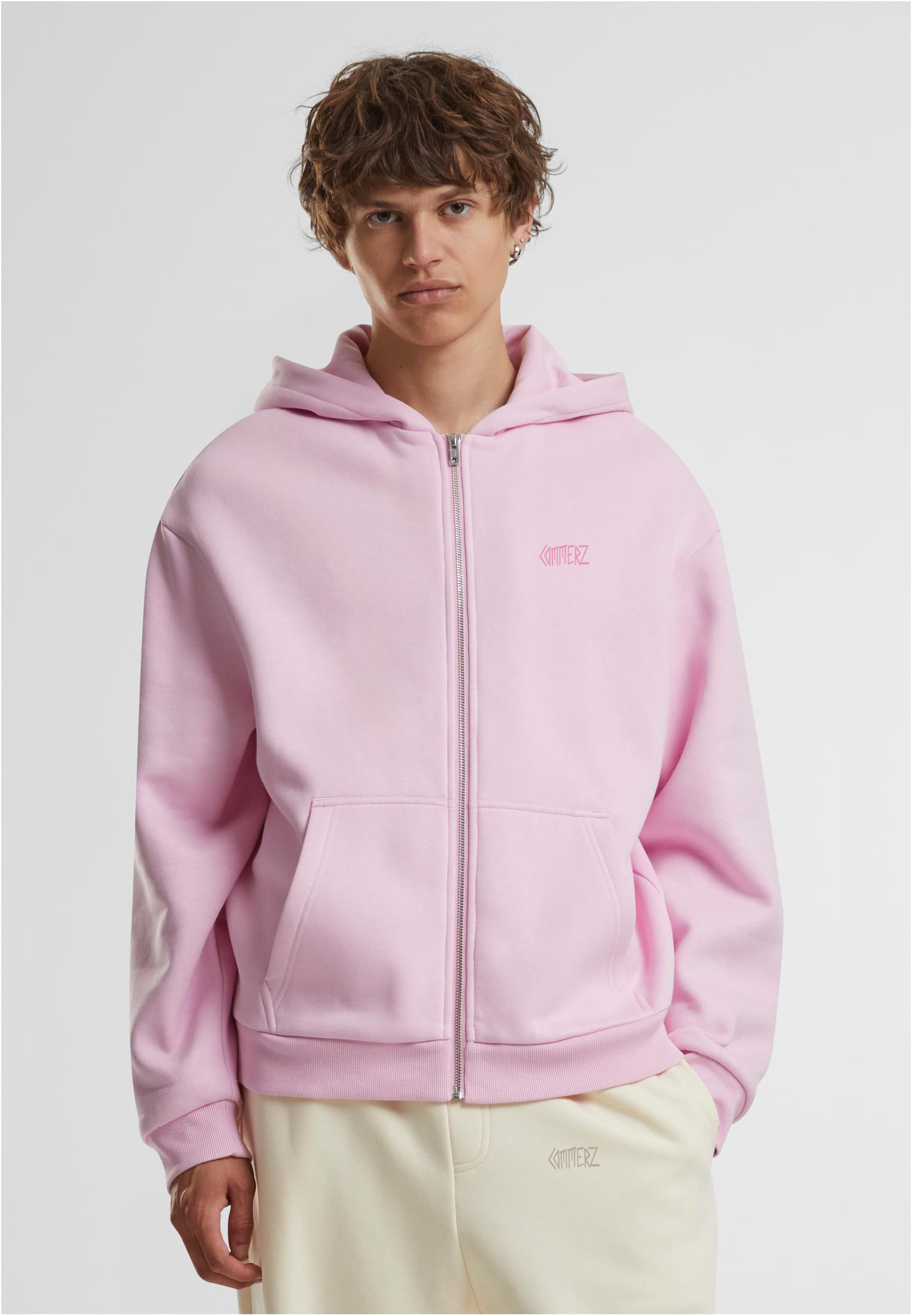 C157 Commerz Fluffy Zip Hoodie Rosa Men