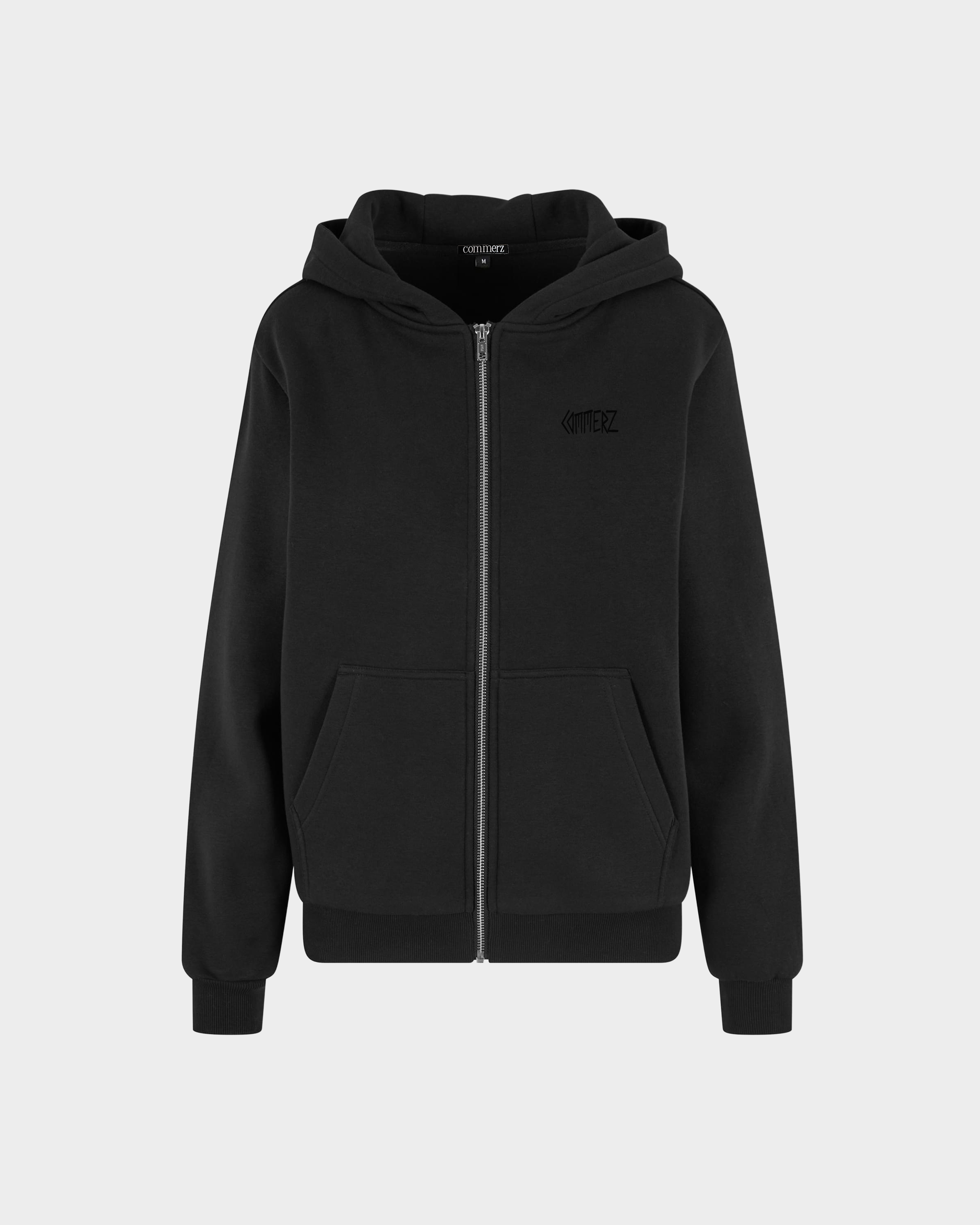 C154 Commerz Fluffy Zip Hoodie Black Women
