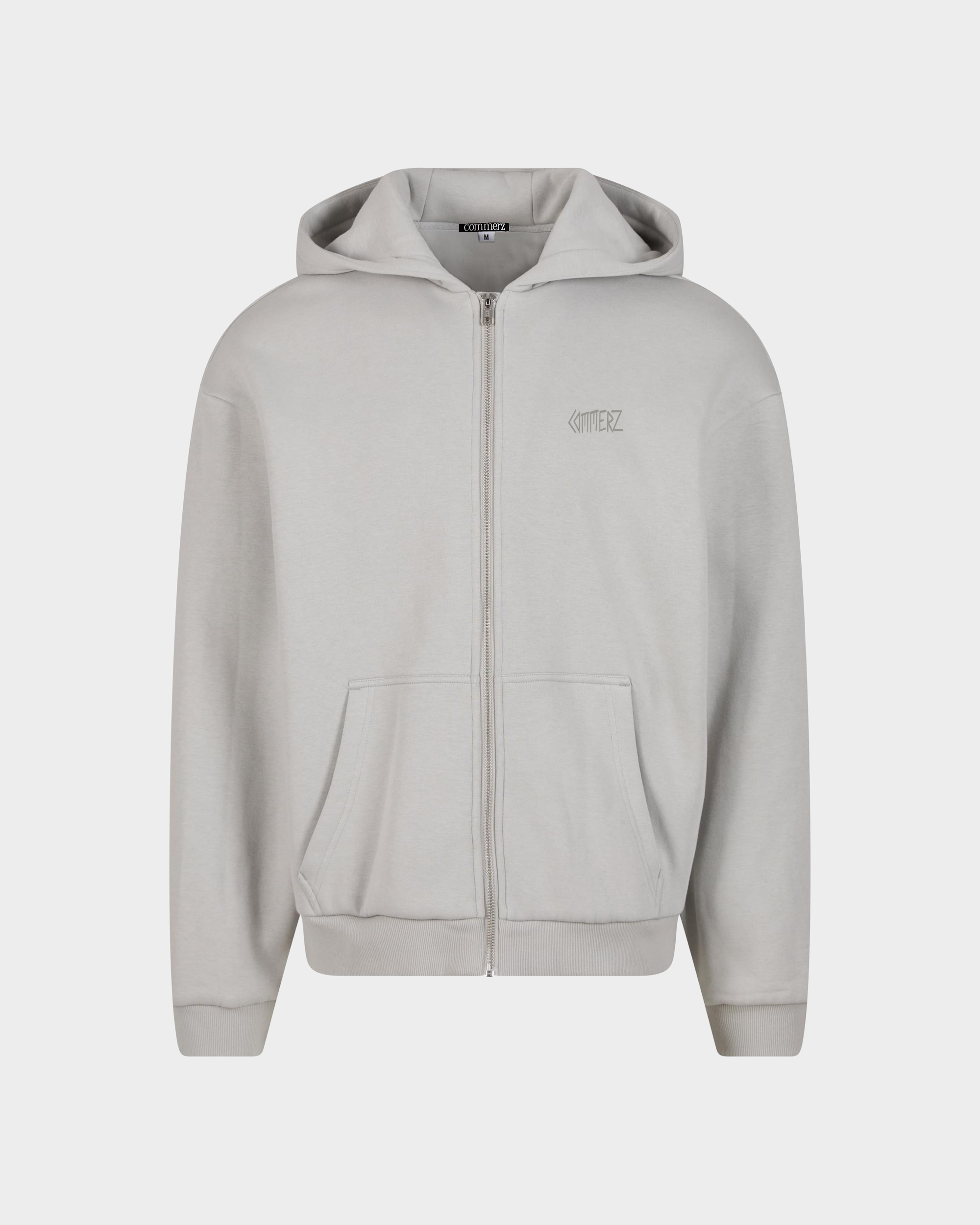 C159 Commerz Fluffy Zip Hoodie Light Grey Men