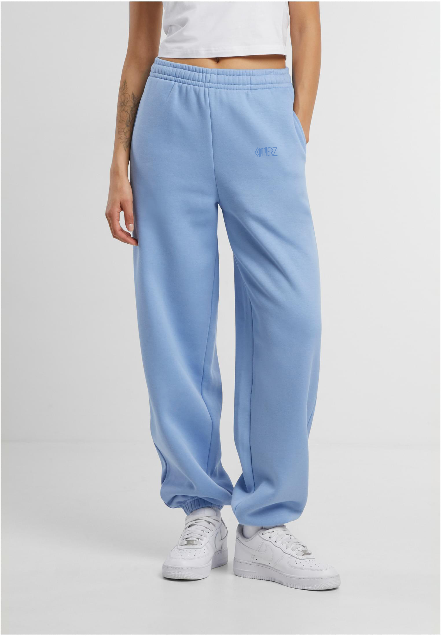 C155 Commerz Fluffy Track Pants Light Blue Women