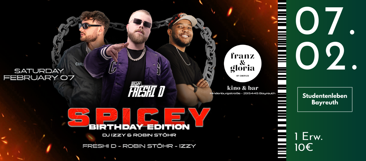 Spicey BDay Bash VVK Ticket 07.02.26